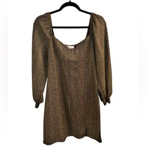 AND NOW THIS Gold & Black Metallic Dress Size M